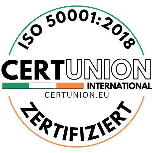 CERTUNION Siegel: ISO 50001:2018 zertifiziert